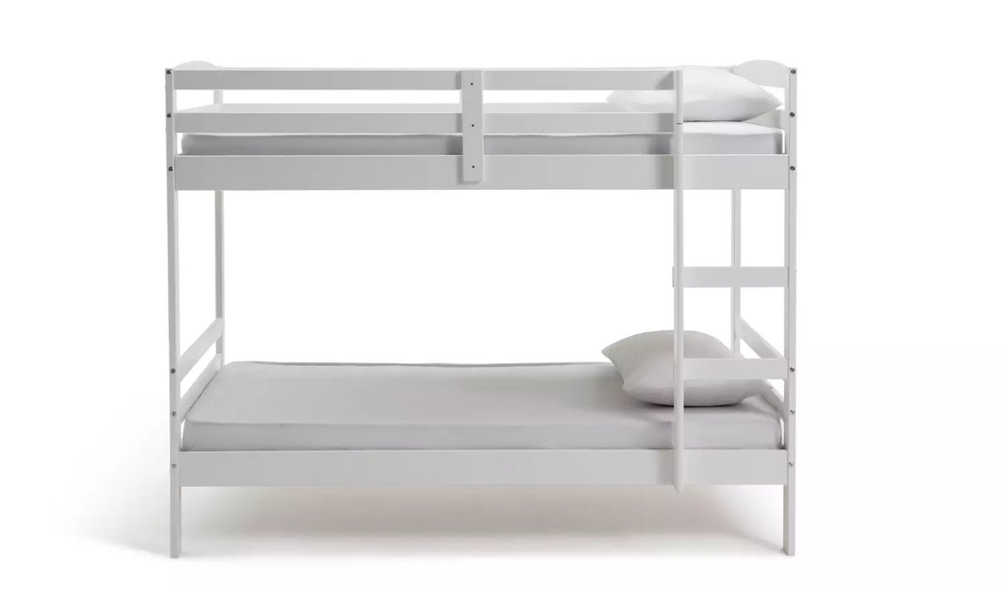 Josie Shorty White Bunk Bed - WITH MATTRESS